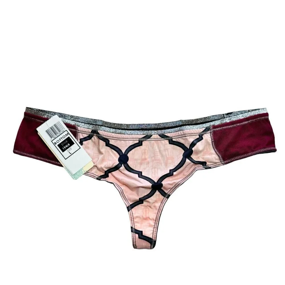 NWT Maaji Intimates Printed Thong Panty Sz L Sexy Lingerie